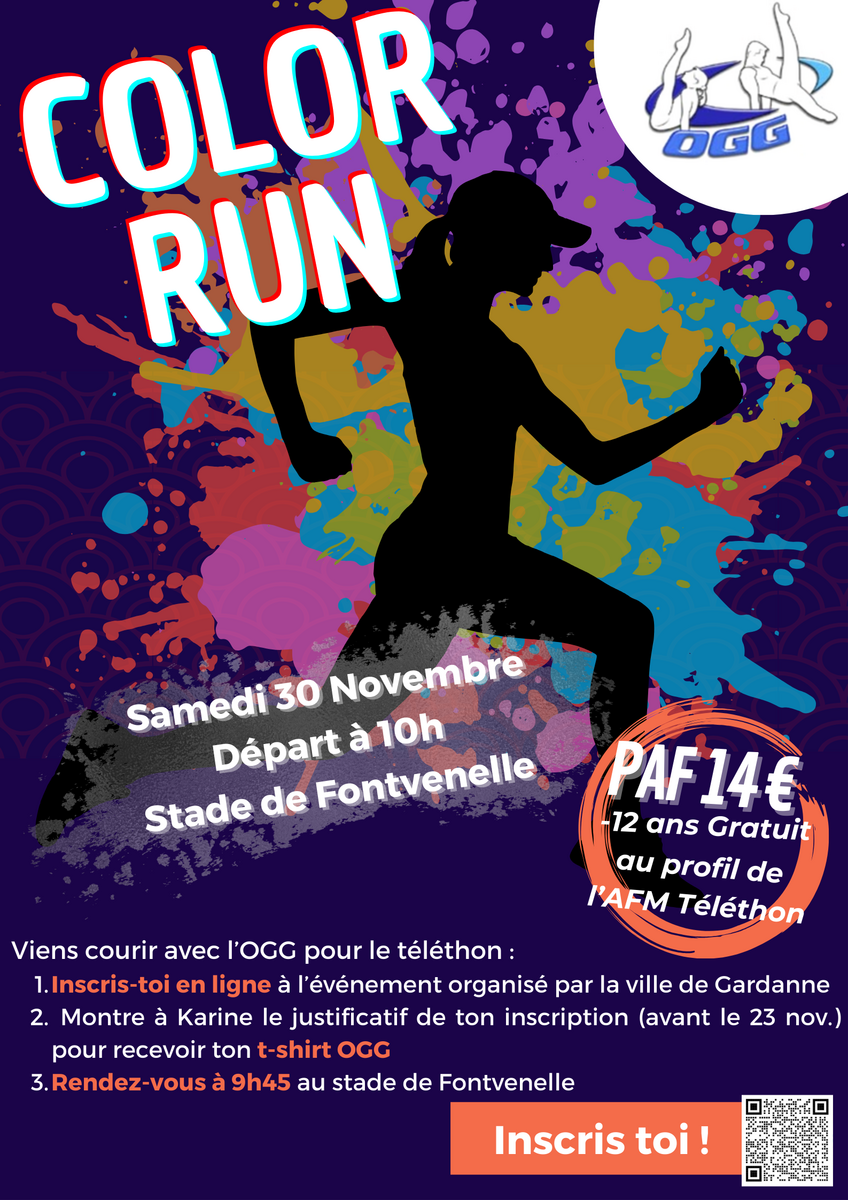 Participez à la Color Run de Gardanne pour le Téléthon avec l'OGG !